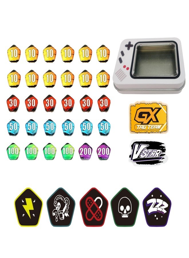 Extalas Damage and Status Counters for PTCG Set of 37Acrylic Effect Tokens Combatible - Image 1